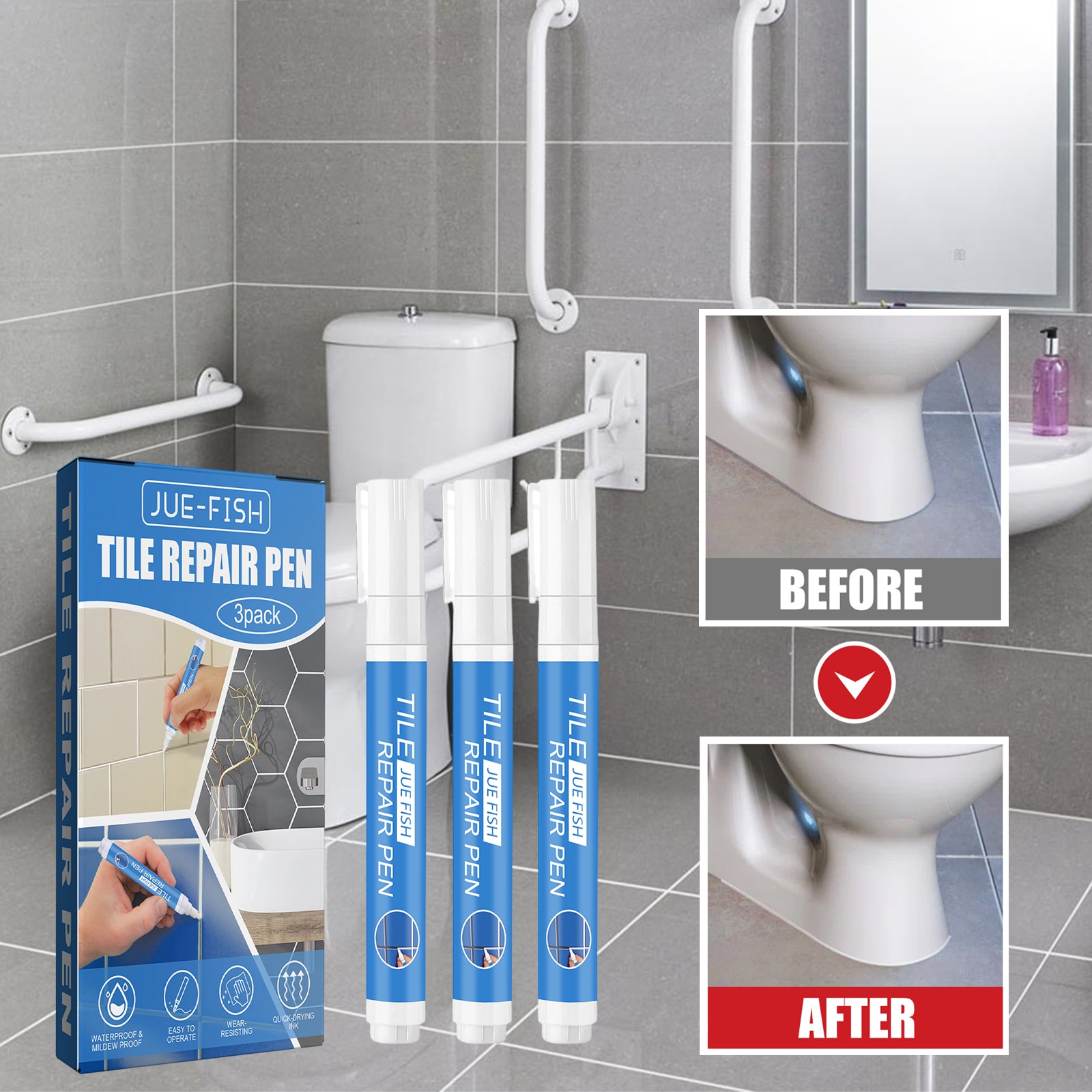 White Tile Marker Grout Pen Mouldproof Filling Cleaner Wall Seam Stain Removal Wall Porcelain Bathroom Till Gap Repair Agent