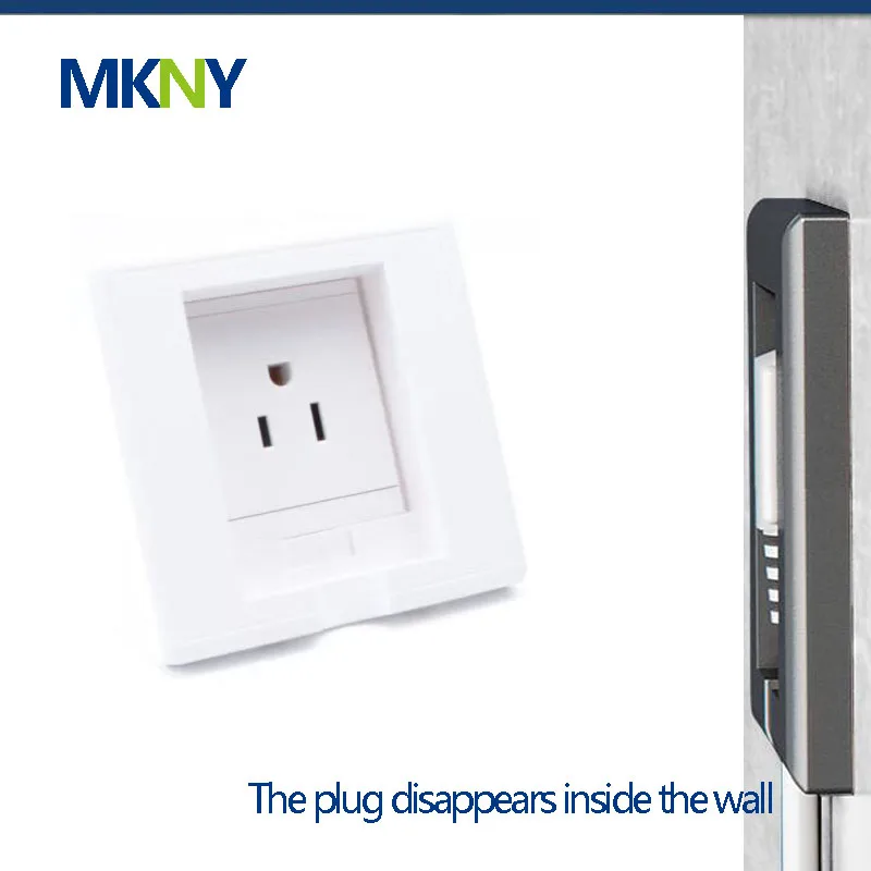 US socket modular hidden socket plug disappear in sunken house 86 size power receptacle height adjustable plug concealed in wall