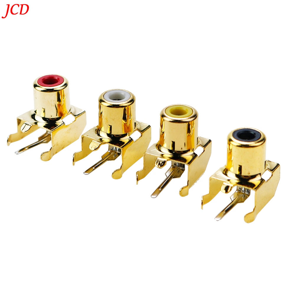 1PCS AV Jack AV-8.4-3 Yellow RCA Female Audio AV Socket Connector Gold-plated And Silver Plated