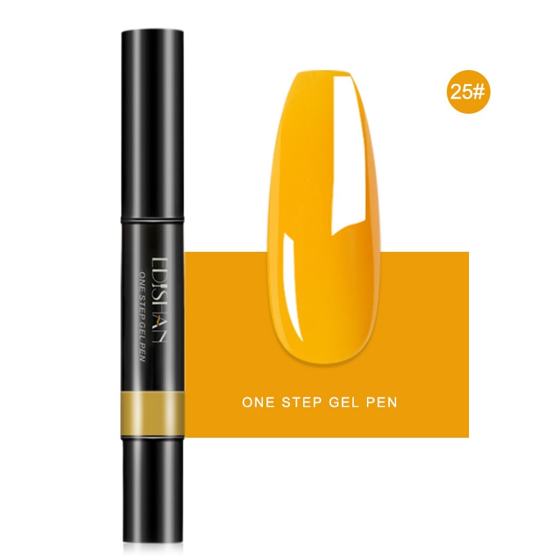 Permanent 3 In 1 Step Nail Varnish Pen Nail Polish Pen Soft Brush Nail Gel Pen Brush Pen No Need Base Top Coat Paint Pen