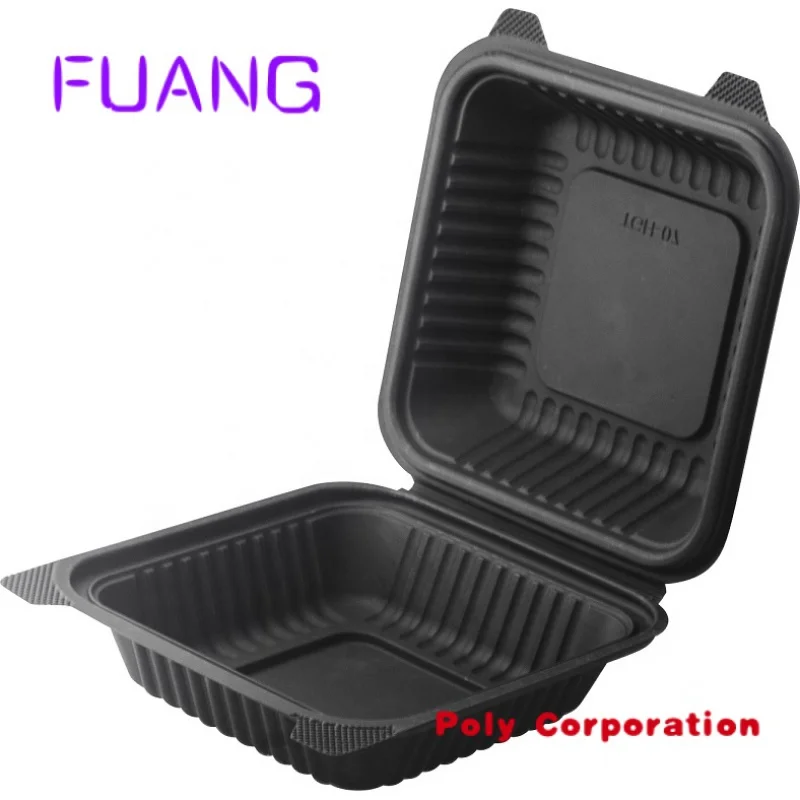 Custom Econewleaf Custom Disposable Bento Box Corn Starch Lunch box Biodegradable Clamshell Box Food Containers