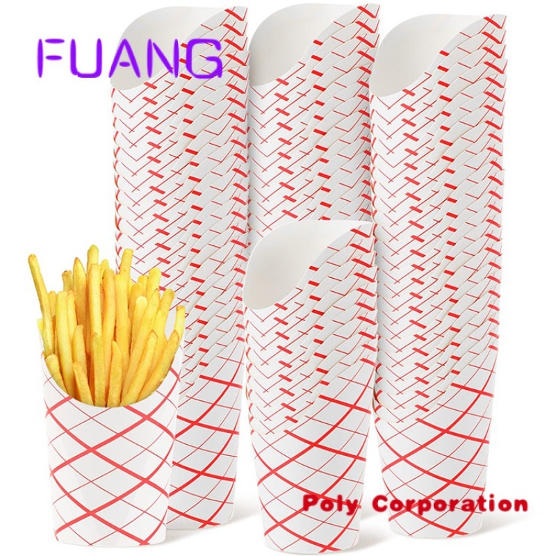 Fast Food Potato Chip Cartons Packaging Pastry Container Kraft French Fries Cup