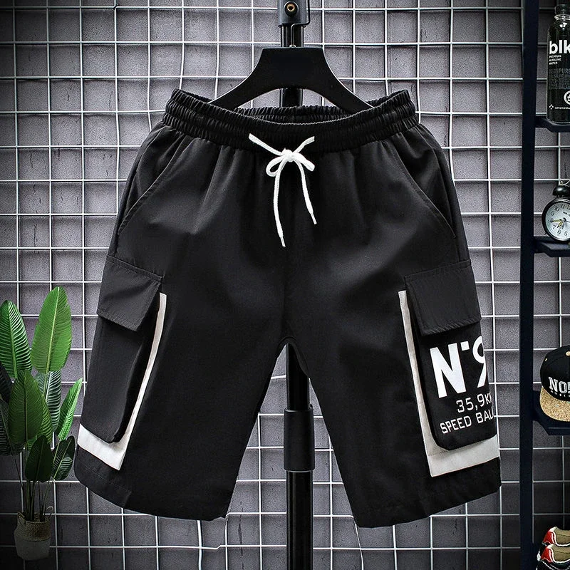 Mens Cargo Shorts Bermuda Short Pants for Men with Pockets Draw String Distressed Jorts Comfortable Strech Elastic Waist Homme