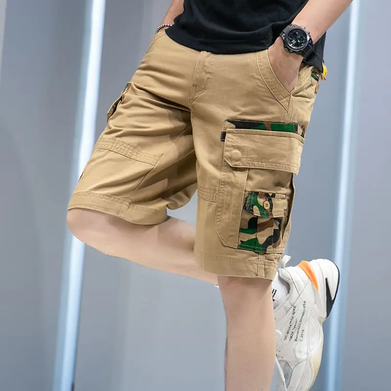 Combat Men's Cargo Shorts Hiking Camo Camouflage Male Bermuda Short Pants Wide Hevy Whate Vintage Streetwear Big And Tall