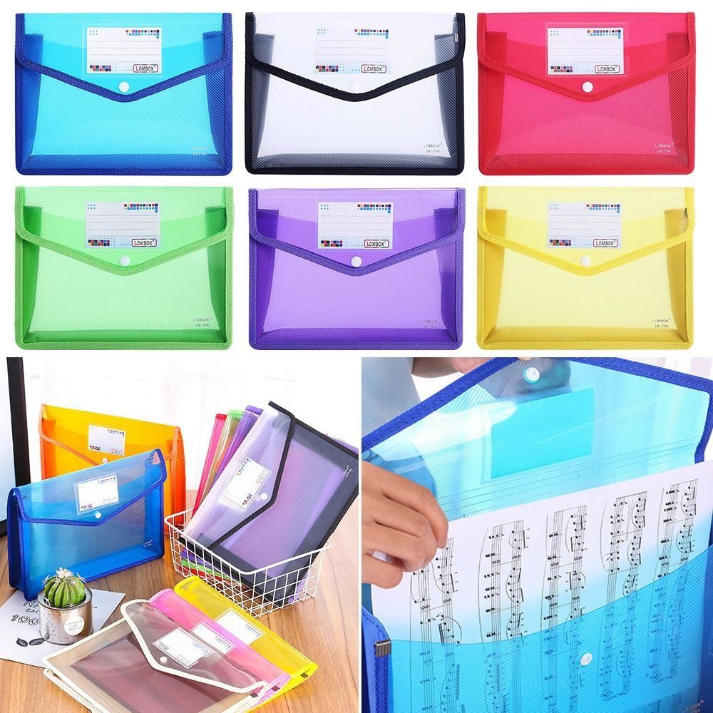 Durable PVC Bag Large Capacity Waterproof File Organizer Document Bag A5 File Folders Envelope Folder