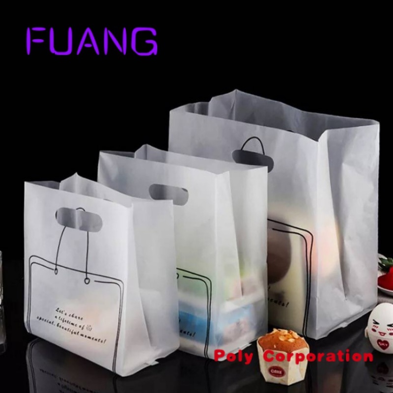 Transparent plastic restaurants custom takeaway bag with takeaway bags food packaging plastic customizable