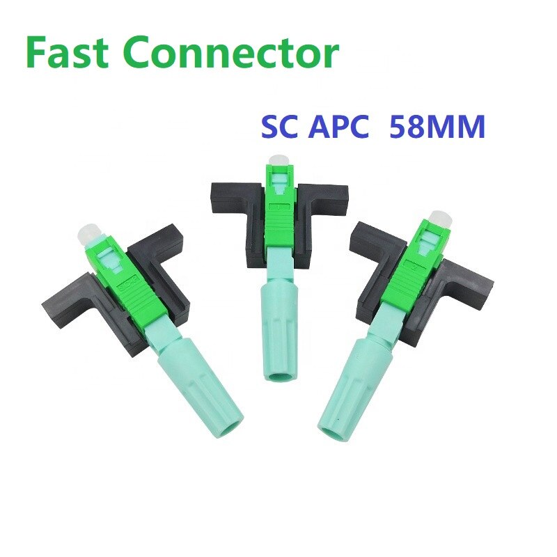 100PCS SC APC 58mm SM Single Mode Optical FTTH Cold Tool Fiber Quick Connector