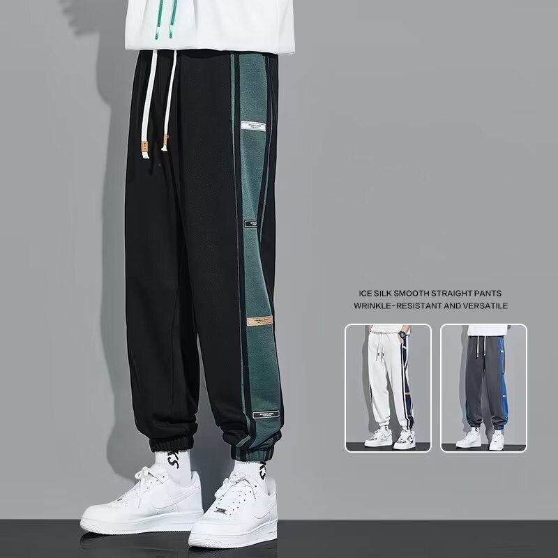 Streetwear For Straight Trousers Pants Pantalones Gym Casual Men Baggy Autumn Patchwork Hombre Jogger Sweatpants Korean Fashion