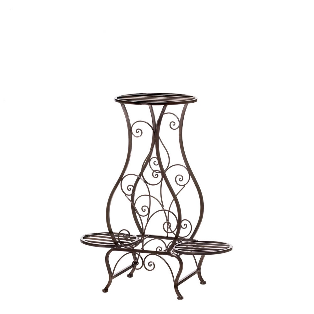 Hourglass Triple Plant Stand 22.25x11.75x26.75" patio furniture plant stand outdoor