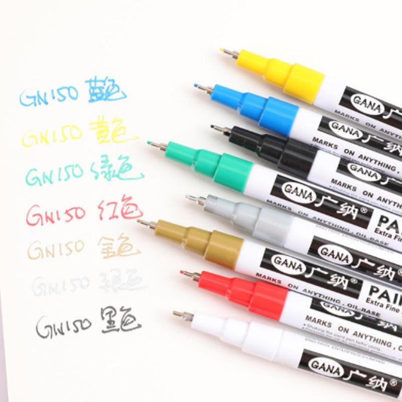 1PC Metallic Marker Pens 8 Colors for Choose 0.7 mm Extra Fine Point Paint Marker Non-toxic Permanent Marker pen DIY Art Ma A4B7