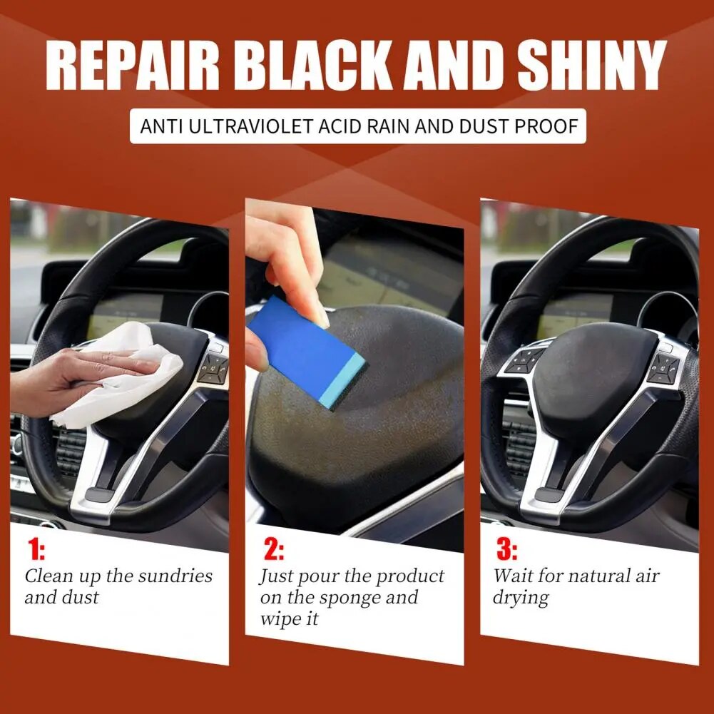 Plastic Refurbishment Agent Non-irritating Decontamination Smell-less Plastic Parts Refreshing with Buffing Pads Car Supplies