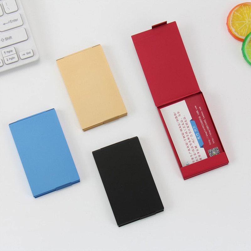 Stainless Steel Business Card Holder Metal Box Aluminum Name Card Case Wallet Credit ID Holder Office Supplies Convenient Box