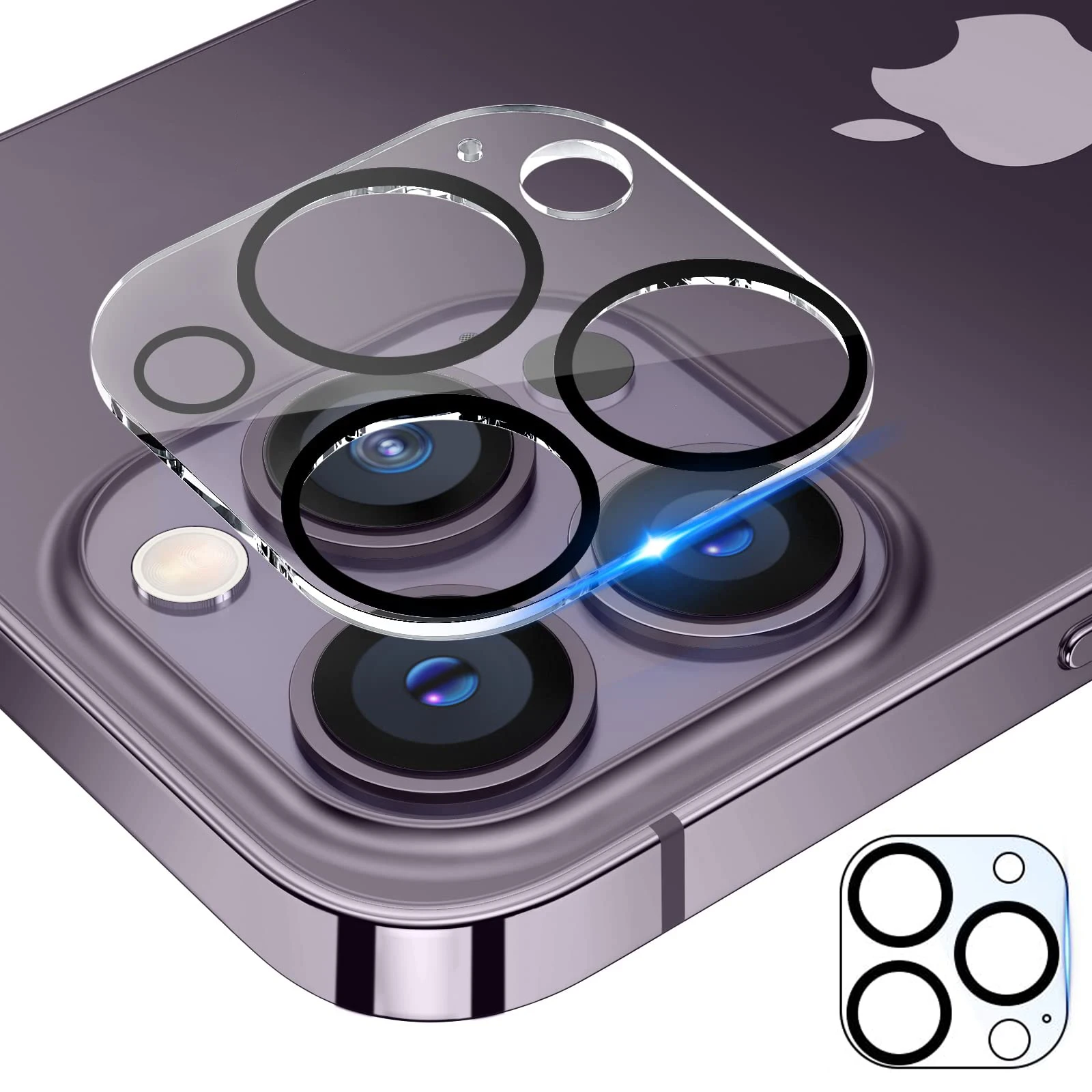 3D Camera Lens Protector for iPhone 16 15 14 Pro Max & iPhone 14 16 Plus 13 12 Pro 6.1 inch 11 mini Ultra HD Not Affect Nigh