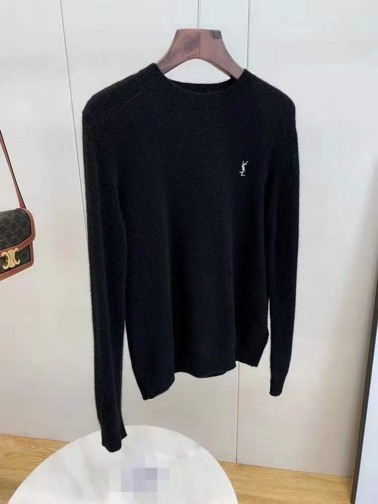 2023 Spring Thin Wool Knit Women's Autumn New Loose Fashion Round Neck Pullover Knitted Embroidery Underlay Solid Color Top