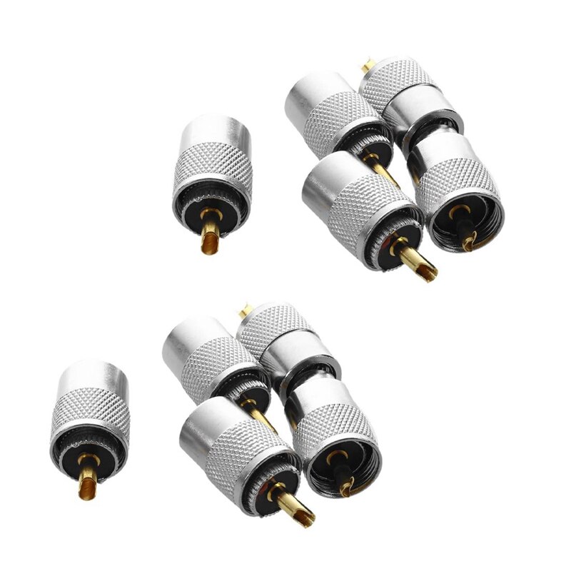 10 Pcs UHF PL259 Plug Solder Connector For RG8