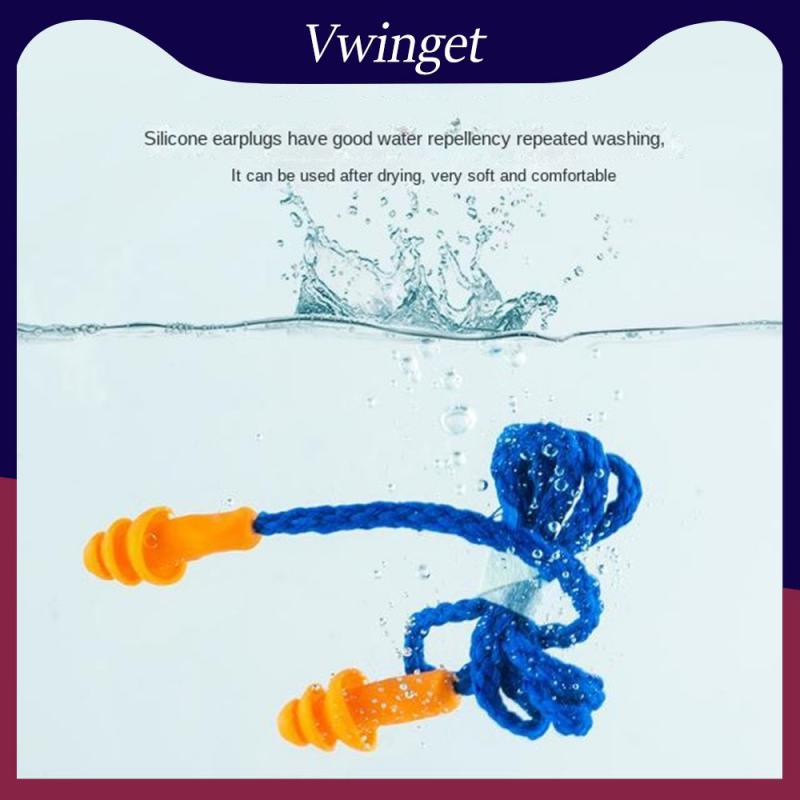 Swimming Equipment Ergonomic Design Noise Reduction Rate 25db Soundproof Earplugs Fits The Cochlea Transparent Shell Washable