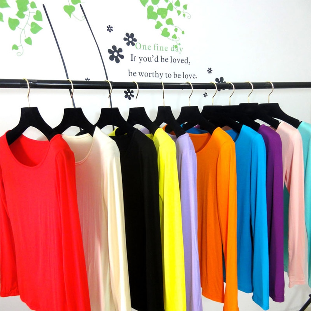 Women Long Sleeve Undershirt Breathable Pullover Winter Clothing Stretchable T-Shirt Top Elastic Underwear Green