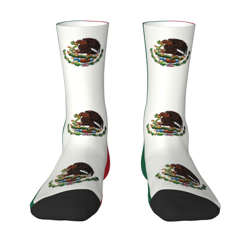 Mexico Flag Mens Crew Socks Unisex Funny 3D Printing Dress Socks