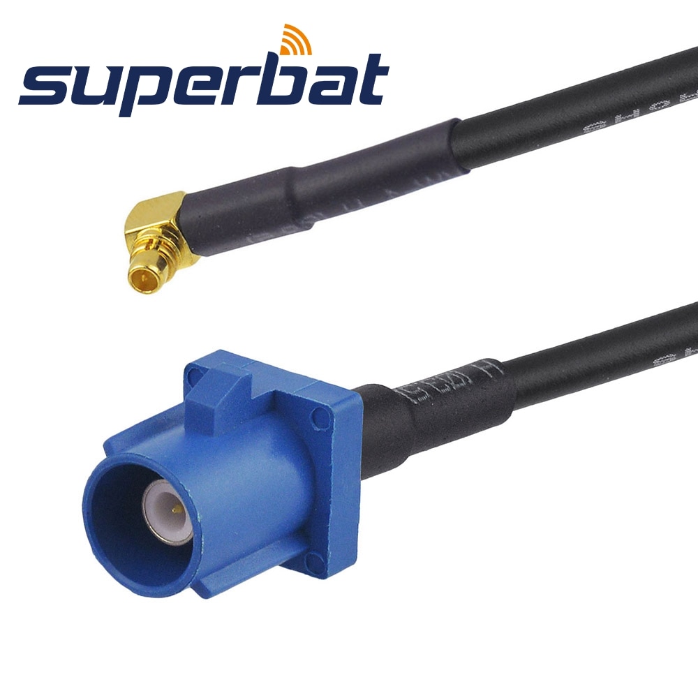 Superbat Fakra Male "C" Straight to MMCX Plug Right Angle Pigtail GPS Telematic RG174 15cm