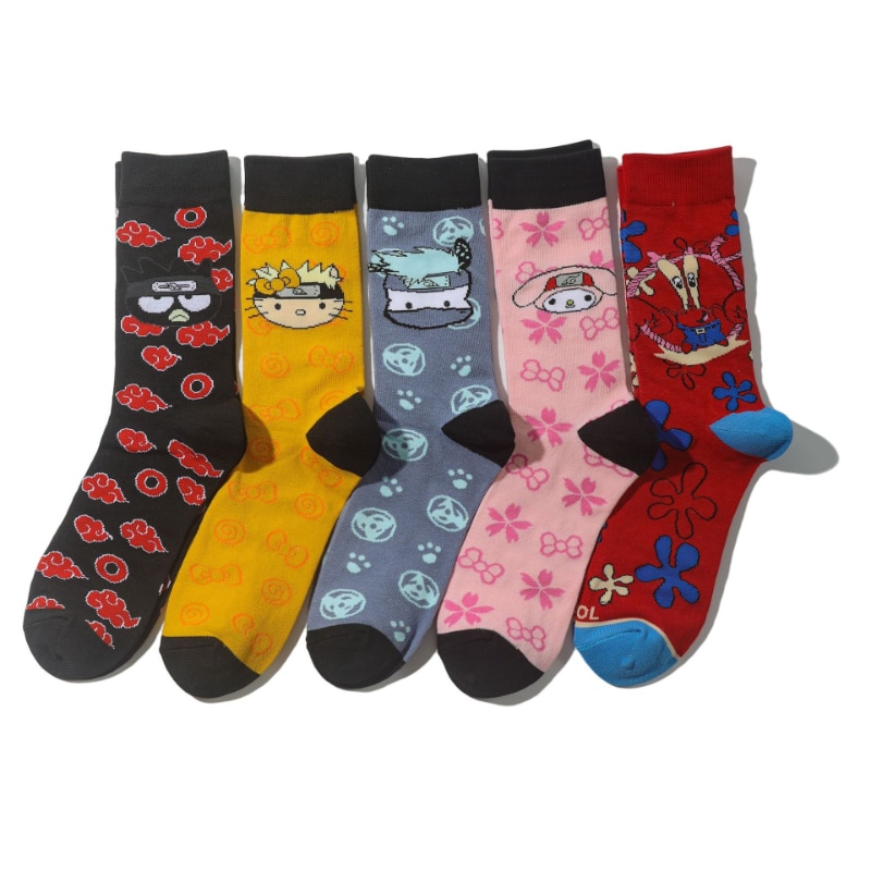 Anime Sock Mens Crew Adult Kawaii Man Socks Sox High Quality Print Socks Cotton Spring Autumn Unisex Trendy Calcetines