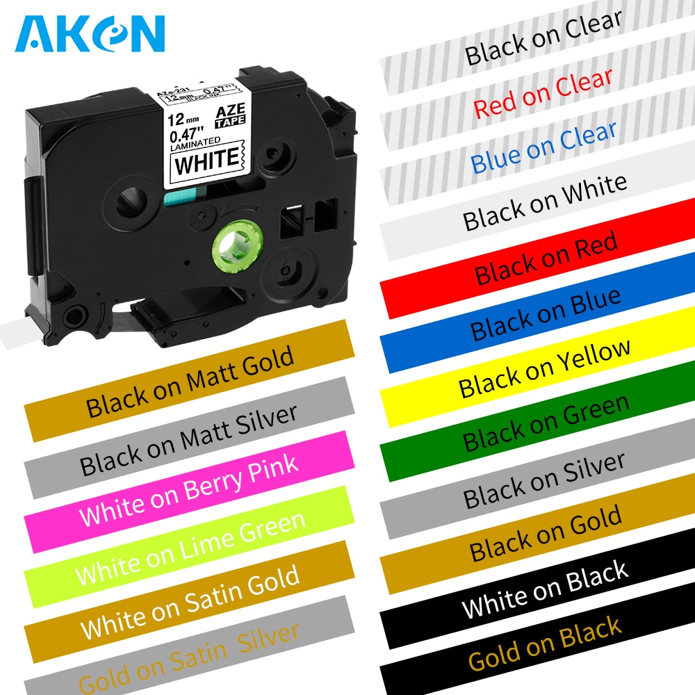 31 Colors 231 631 831 Brother Label Tape 12mm Compatible for TZe Label Work for P-touch Label Printer PTH110 PTHD200 PTP710BT