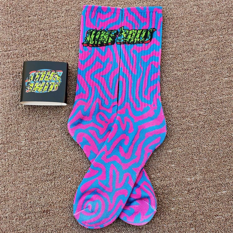 Men High Top Skateball Street Socks Printed Trendy Women Sport Sock Cotton