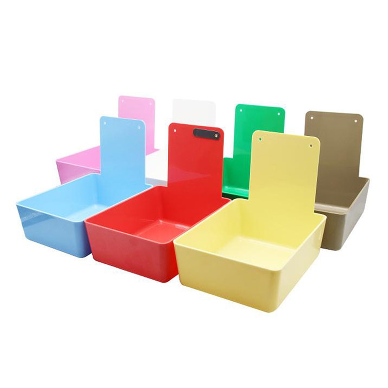 Dental Lab Work Pans Colourful ABS Plastic Work Tray Box Durable Storage Case With Metal Clip Holder for Dental Laboratory