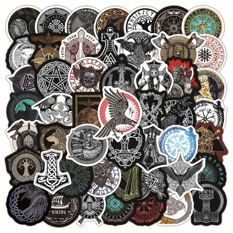 10/30/50PCS Viking Totem Stationery Sticker Aesthetic PVC DIY Children's Decoration Scrapbooking School Supplies for Kids