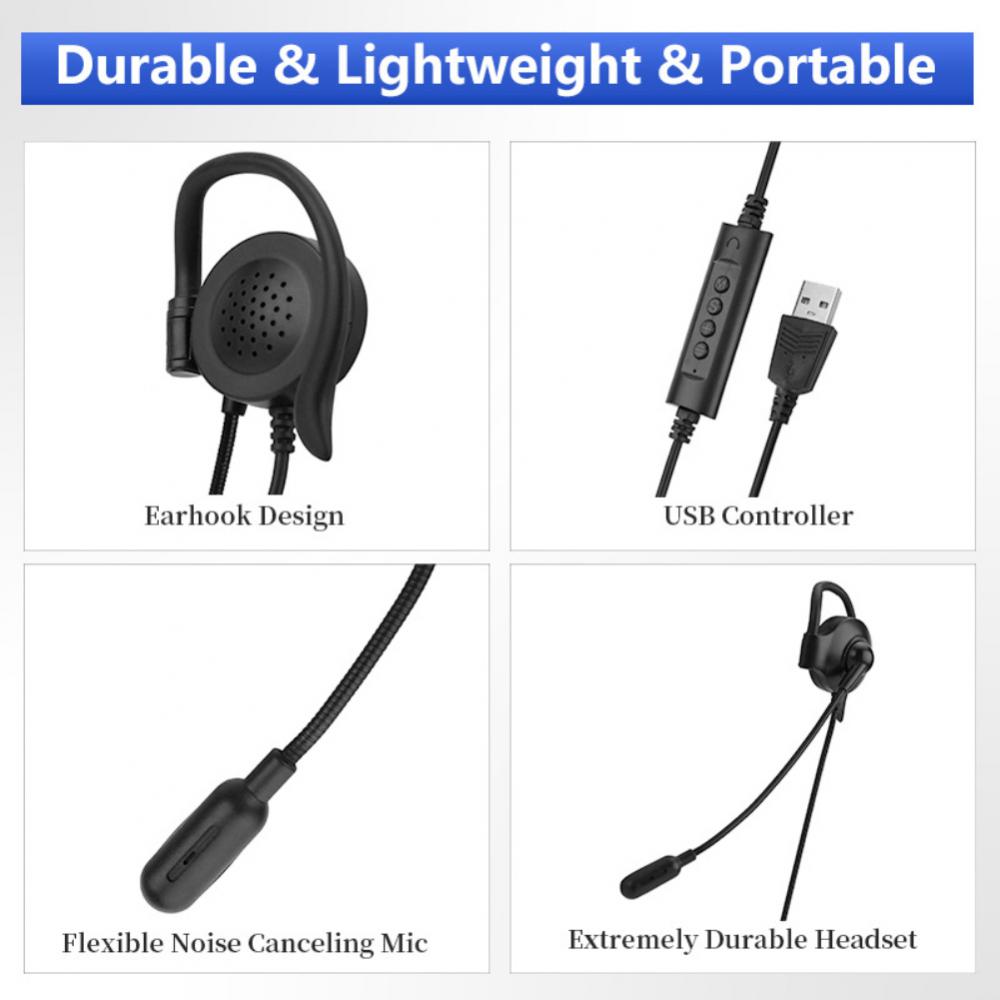 3.5mm Centre/traffic/computer Wired Phone Headset For Clear Call Call Center Headphone With Microphone Ear Hook Usb Universal