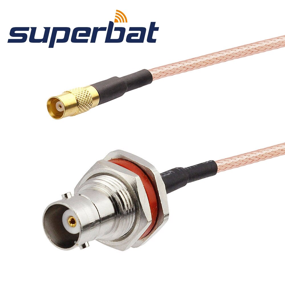Superbat MCX Jack Straight to BNC Female Bulkhead O-ring Straight Pigtail Cable RG316 15cm
