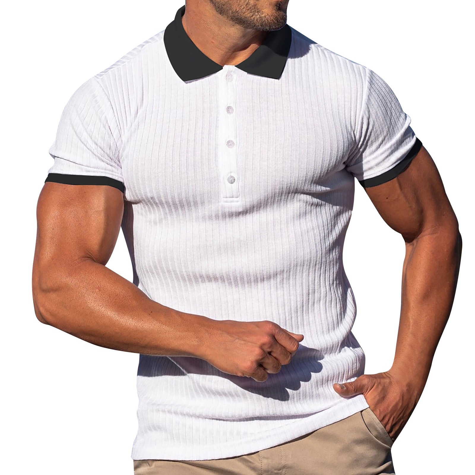 Solid Color Sportswear Polo Shirt Short Sleeve Shirts quick Dry Stripe Print T-shirt Tees Lapel Collar Chemise homme blusas