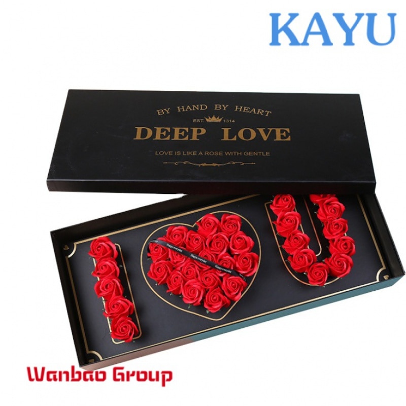 Wholesale I Love You Rose Flower Arrangement Gift Paper Boxes Wedding Gift Floral Boxes Mother's Day Valentines Christmas D