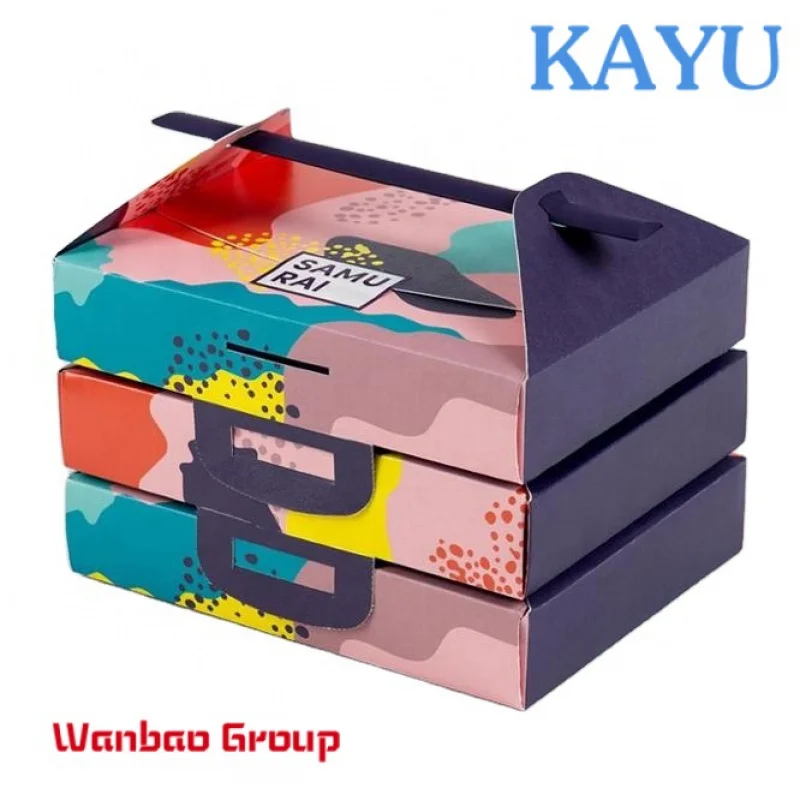 Custom Wholesale Custom logo High Quality Biodegradable Food Container Sushi Bento Box takeaway sushi packaging paper box box