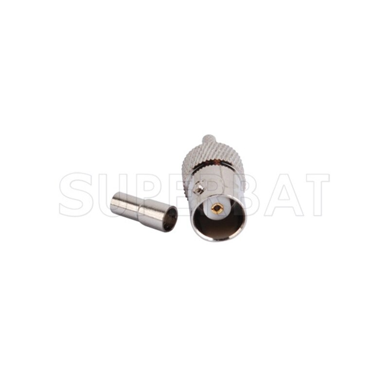 Superbat 10pcs BNC Jack(Female) Crimp Connector for Cable RG316,RG174,RG188,LMR100