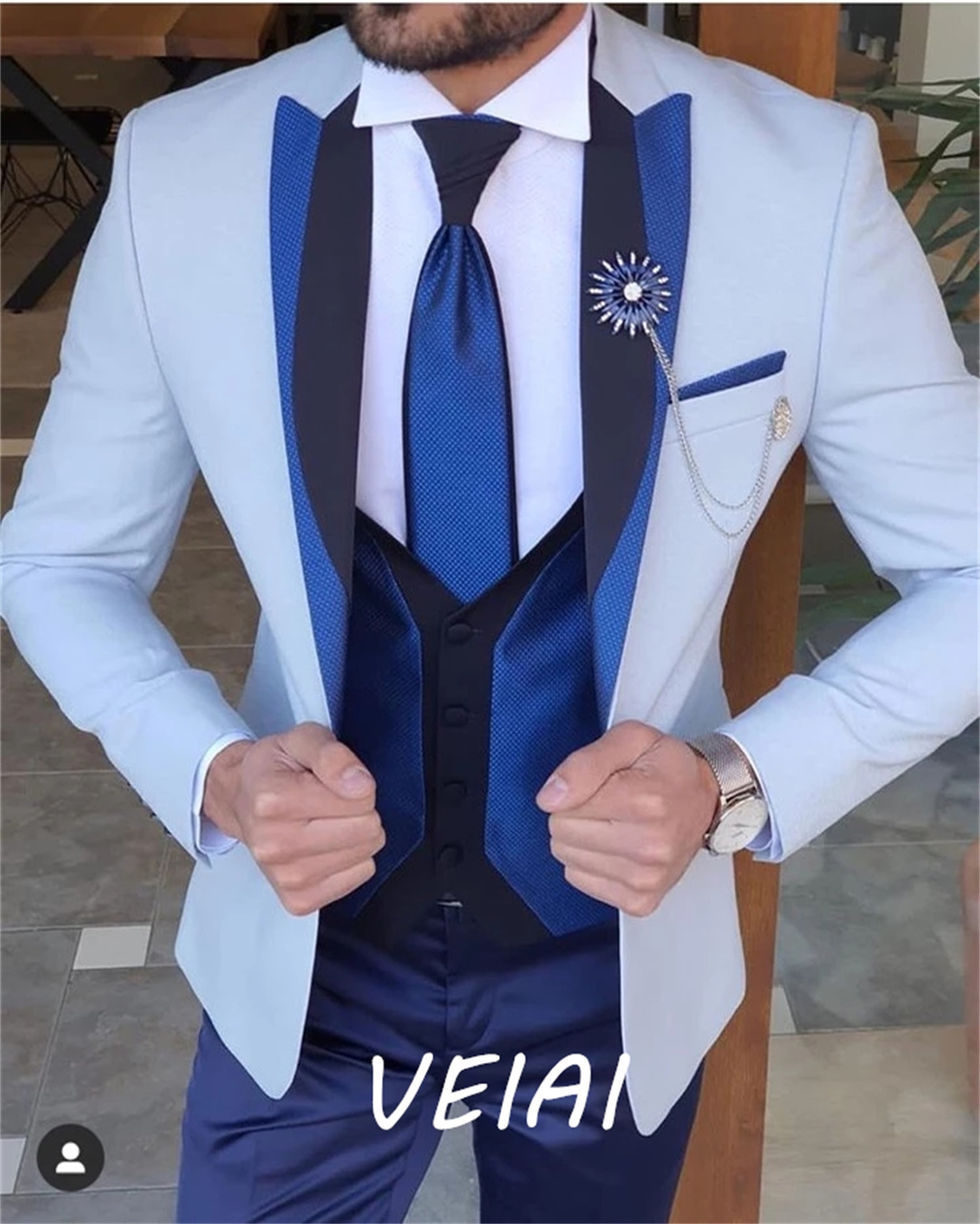 Mens Wedding Suits 2021 Italian Design Custom Made Black Smoking Tuxedo Jacket 3 Piece Groom Terno Suits For Men