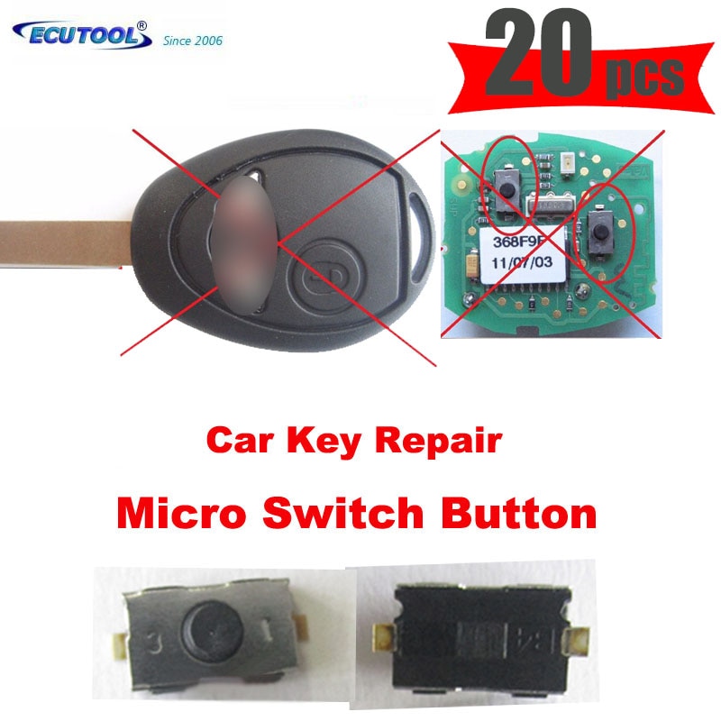 ECUTOOL Transmitter Remote Fob Button Tactile Switch for LAND ROVER 75 CDTI for MINI COOPER S ONE D CLUBMAN Car Key Repair