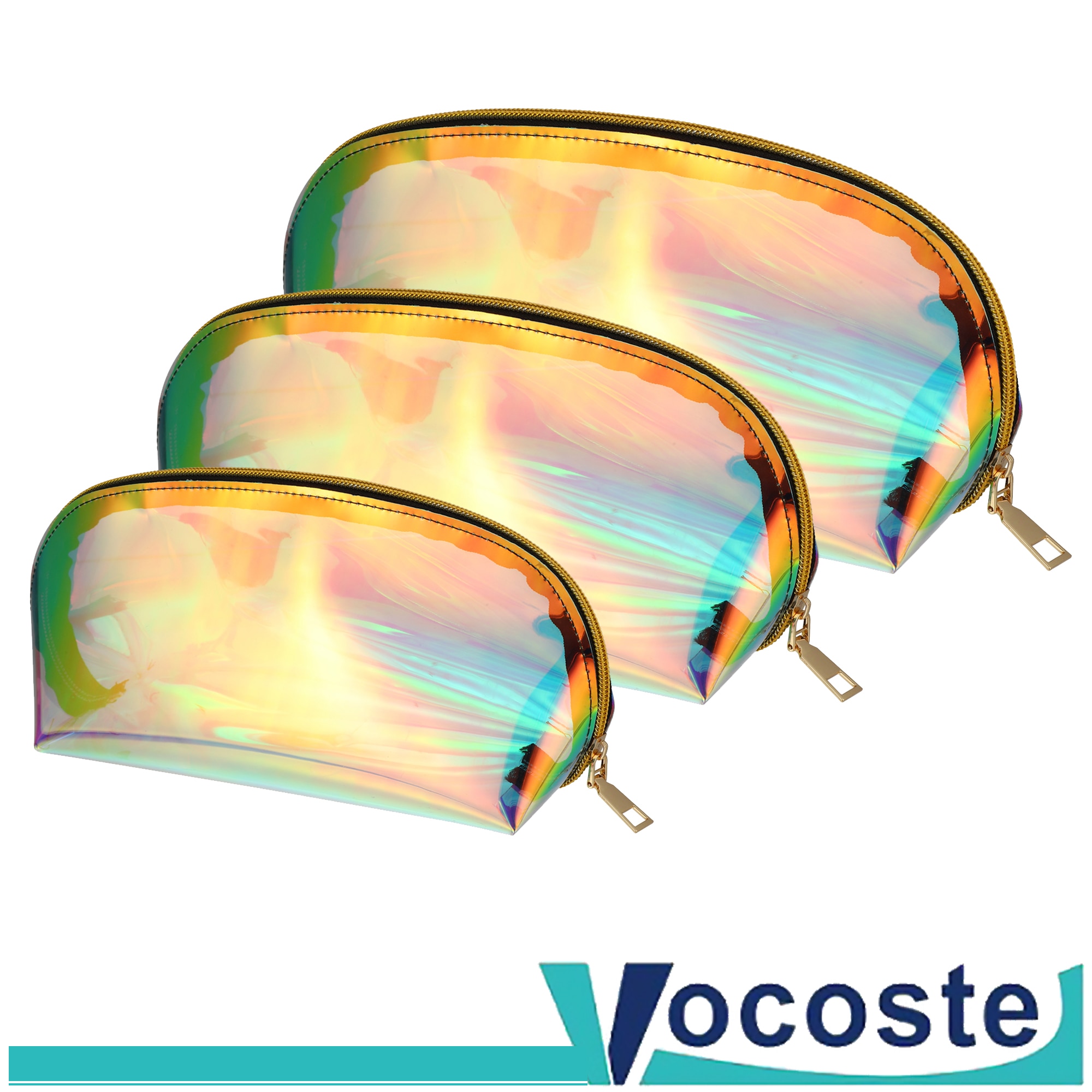 VOCOSTE Portable Travel Makeup Brushes Bag Make up Brush Storage Holder Cosmetic Bag TPU Multicolor Organizer Pouch Tools