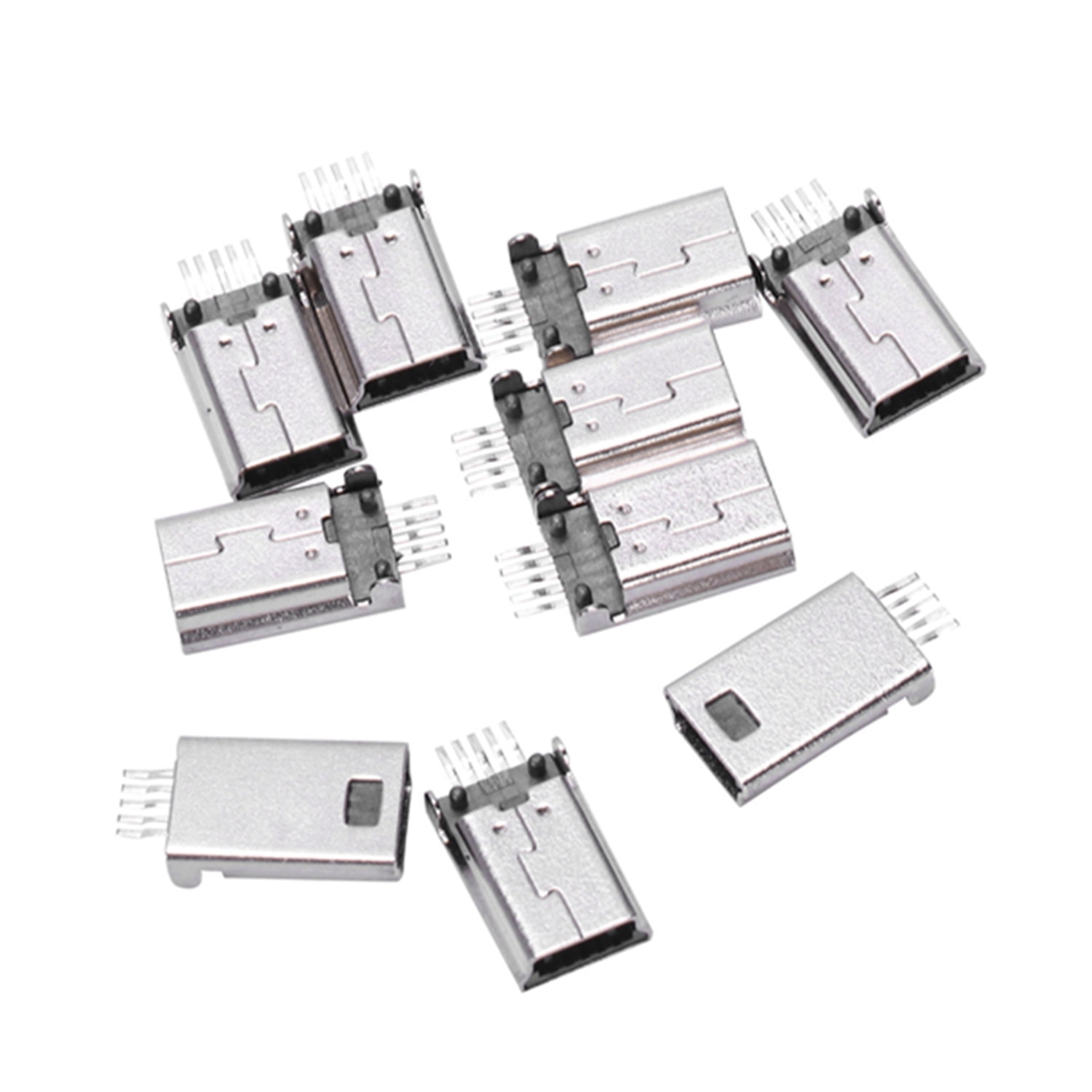 10 pieces Mini USB Type B Male 180 Degree 5 Pin SMD for Soldering Connector