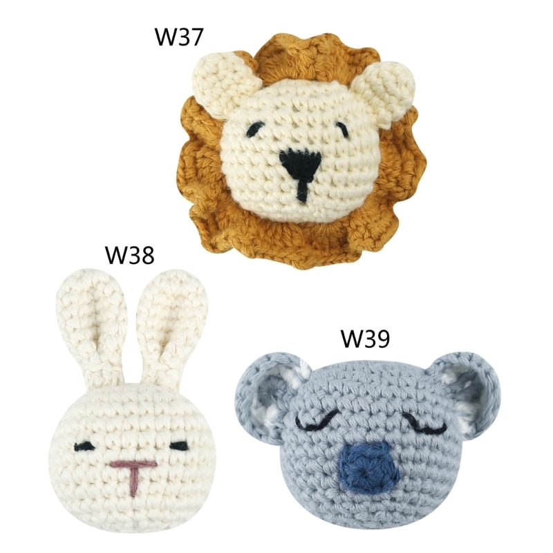 Portable Animal-shaped Crochet Knitting Beads DIY Baby Pacifier Chain 3 styles- G99C