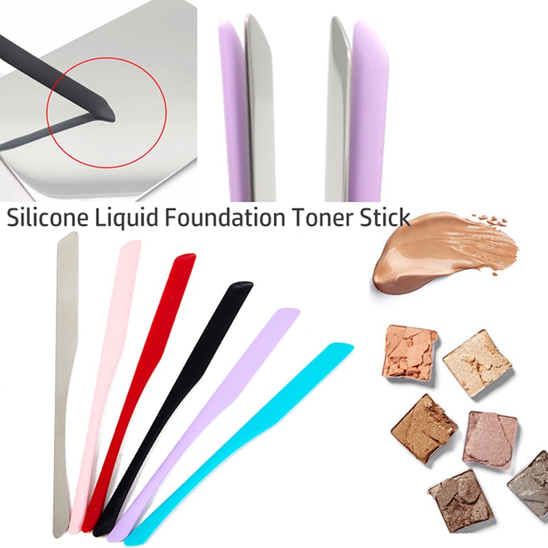 1/5Pcs Silicone Makeup Toner Spatula Mixing Stick Foundation Cream Mixing Tool Cosmetic Make Up Tool