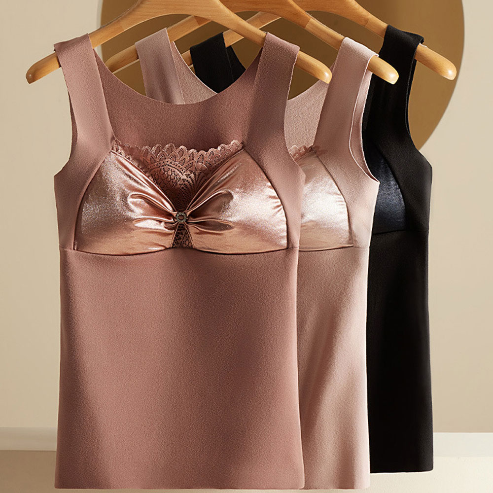 Lingerie Clothing Intimate Thermal Vest Top Inner Undershirt Winter Wear Underwear Satin Thermo Lace Woman Thermo Shirt Warm
