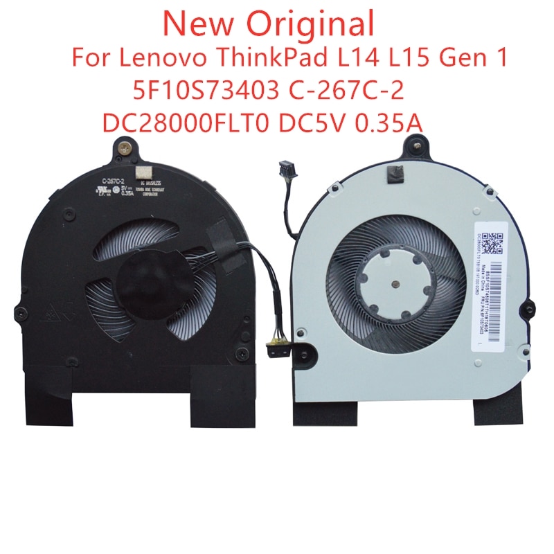 New Original Laptop CPU GPU Cooling Fan For Lenovo ThinkPad L14 L15 Gen 1 Fan 5F10S73403 C-267C-2 DC28000FLT0 DC5V 0.35A