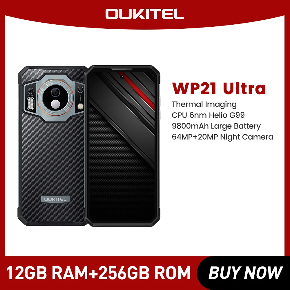 OUKITEL WP21 Ultra Rugged Smartphone 6.78'' FHD+ 12GB+256GB 9800mAh Android 12 64MP Camera Helio G99 66W Fast Charge C
