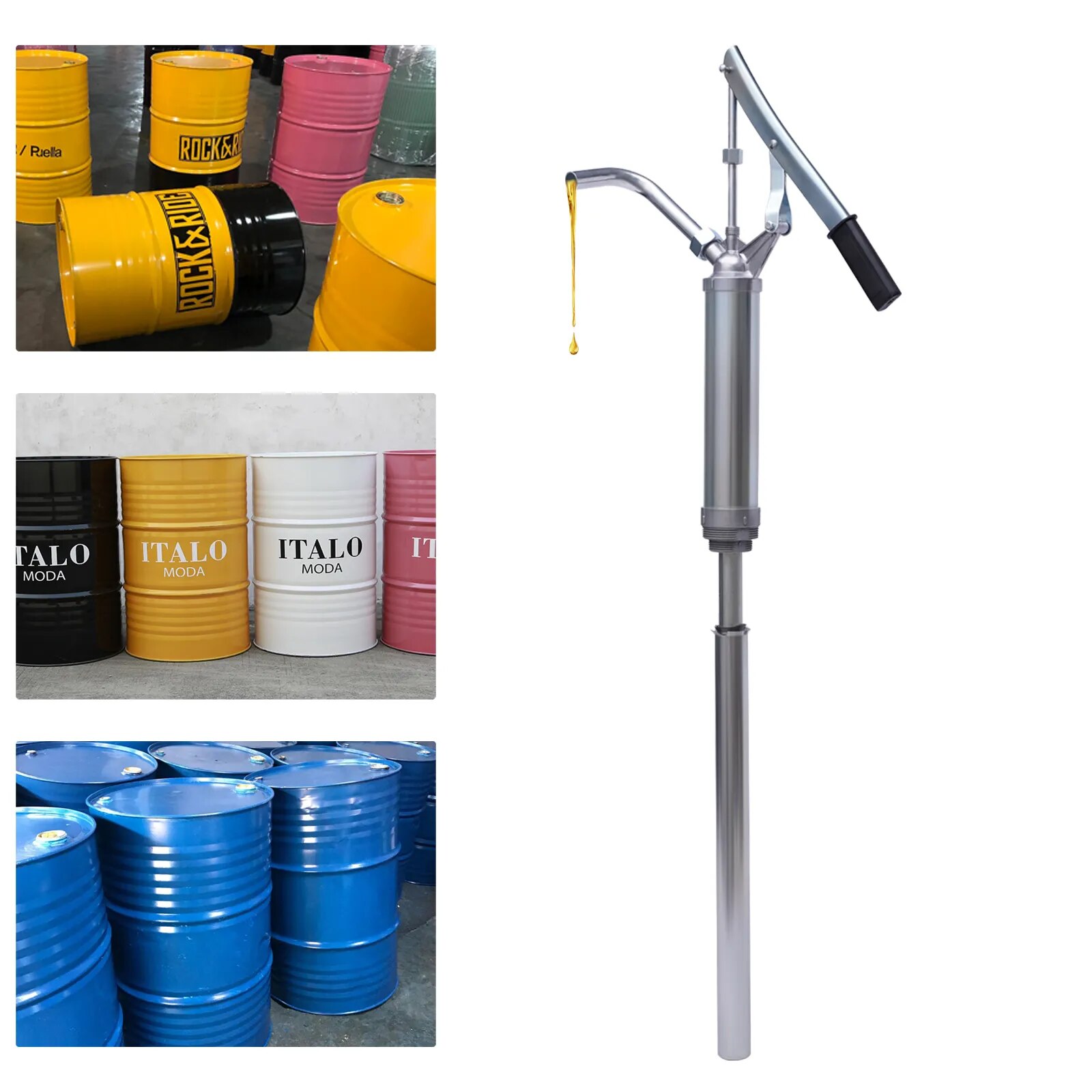 Tools Heavy-Duty Barrel Pump Universal Models with 30-55 GAL/113.56-208.2L Drums