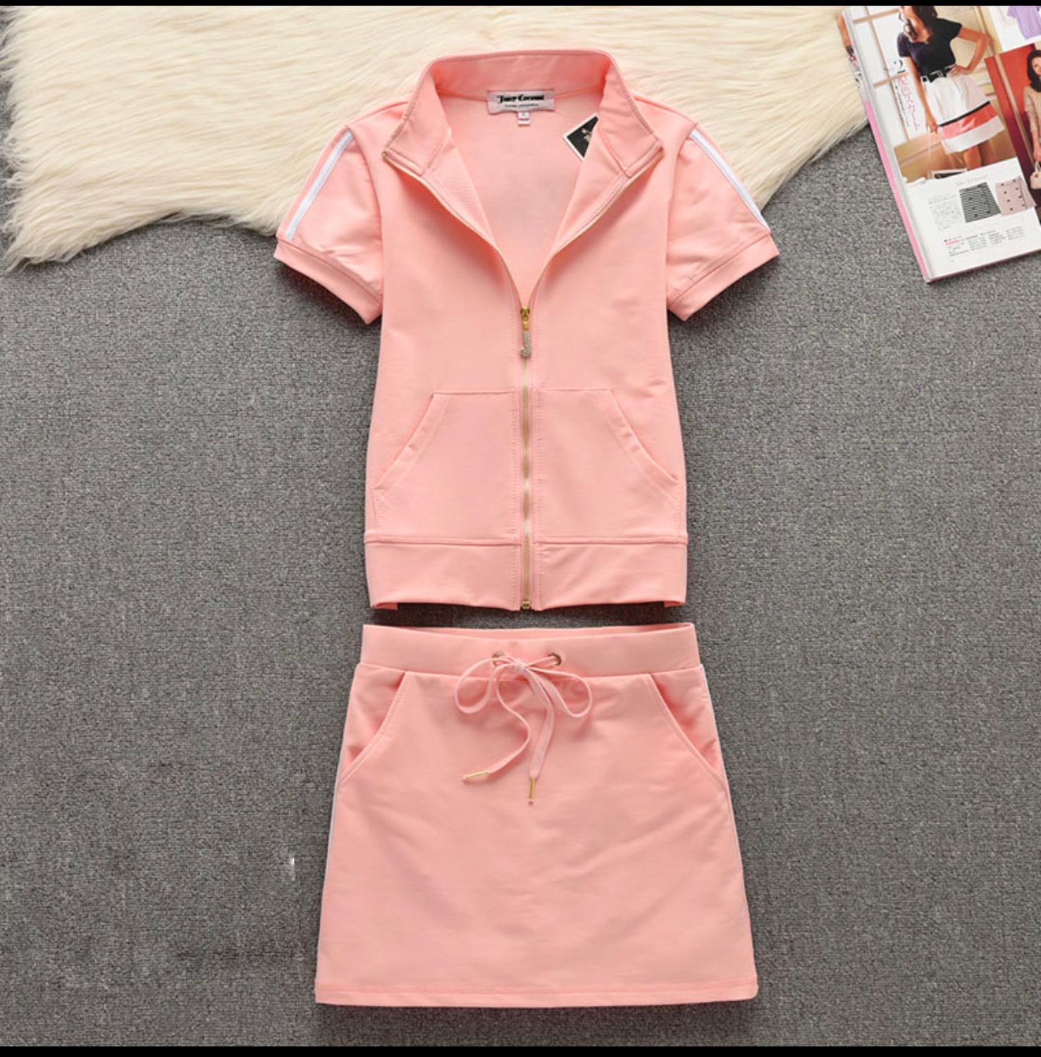 2PCS Sets Short Sleeve Casual Bodycon Outfits Hooded Crop Top Cotton Fashion Women Skirt Co-ord Set Striped S-2XL
