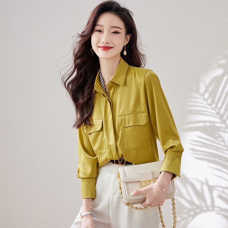 Women Summer Long Sleeve White Fashion Office Shirt Female Temperament Commuter Casual Loose Casual Top Female