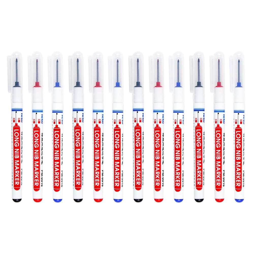 12pcs Long Nib Multifunctional Deep Hole Marker Home Improvement Waterproof For Carpenter Tile Scribe Hardware Construction