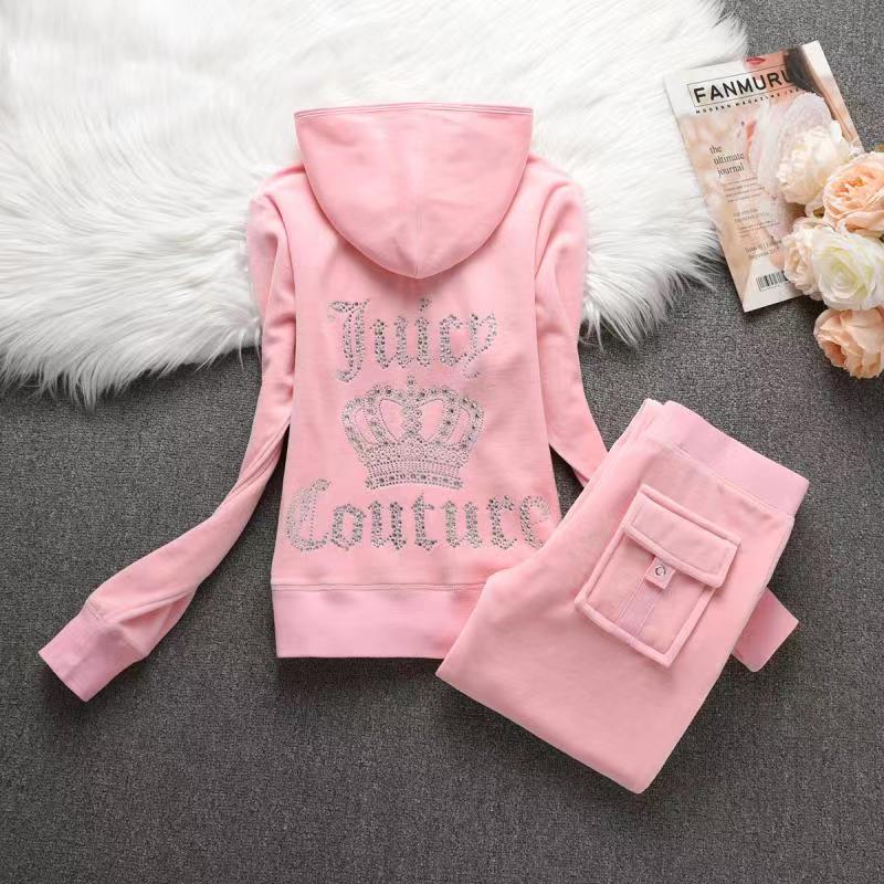 Juicy Corture Tracksuit 2023 Velour Spring And Autumn Sportswear Two-Piece Fashion Suit S-3XL Velvet Women Tracksuit