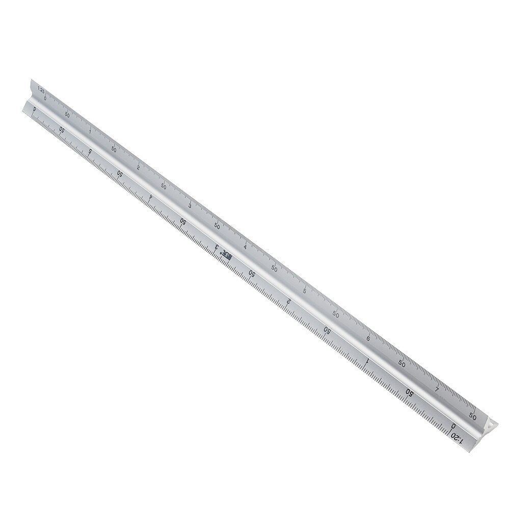 30cm Triangle Silver Accurate Technical Ruler Engineer Architect Clear Aluminum Alloy Scale