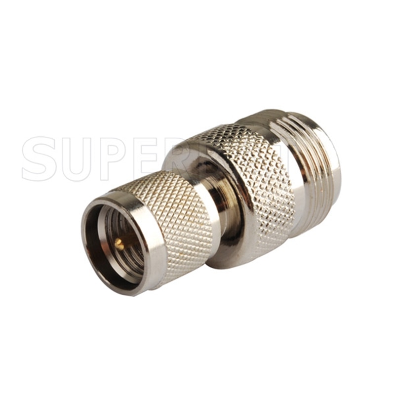 Superbat 5pcs Mini-UHF to N Adapter Mini-UHF Male to N Female Straight RF Coaxial Connector